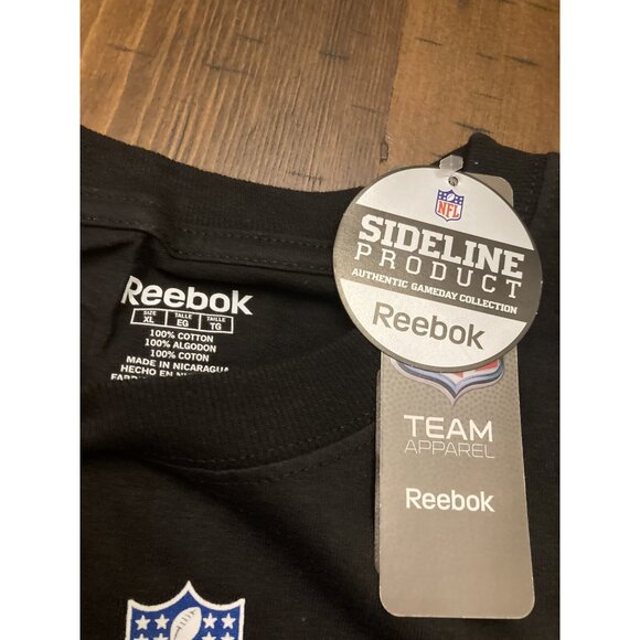 Baltimore Ravens Black Sideline Reebok Mens XL T-Shirt NFL Football Striped S/S - Picture 4 of 4